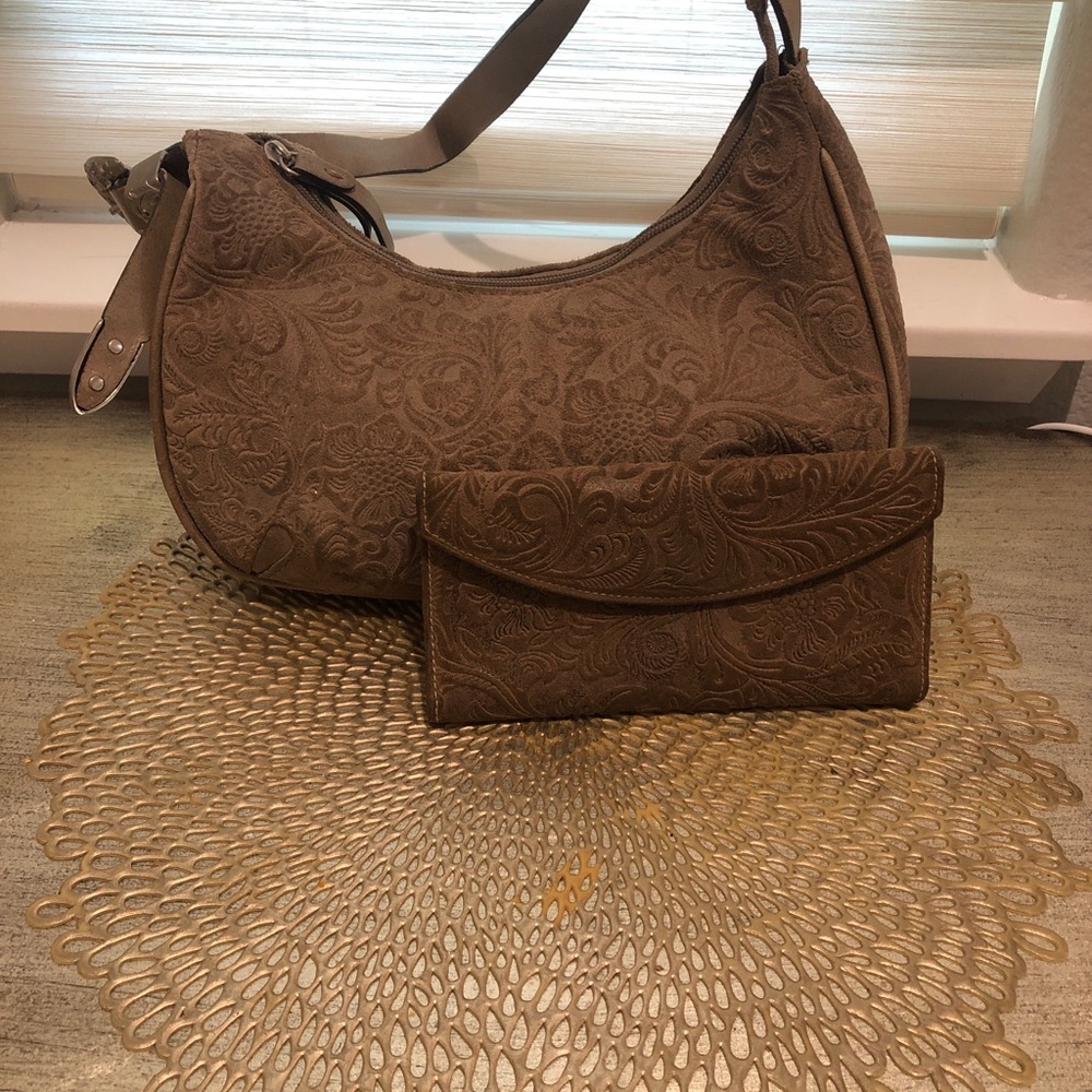Sergio’s Collection Embossed Western Rodeo Vintage Bag Purse Matching Clutch